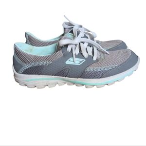 Skechers Gray and Aqua Women's Sneakers
